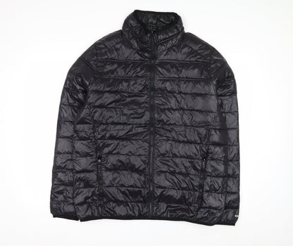 EXIT59 Men's Black Puffer Jacket L Lightweight Full Zip Winter Coat