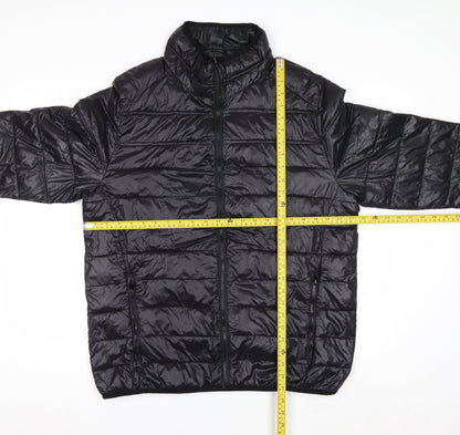 EXIT59 Men's Black Puffer Jacket L Lightweight Full Zip Winter Coat
