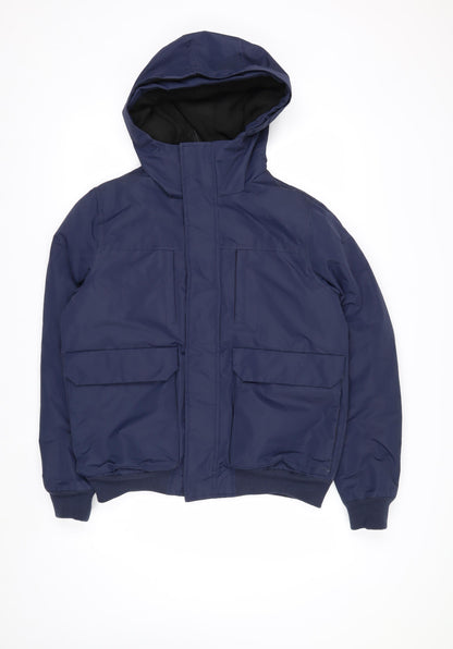 Primark Men’s Blue Hooded Padded Parka Jacket Size S