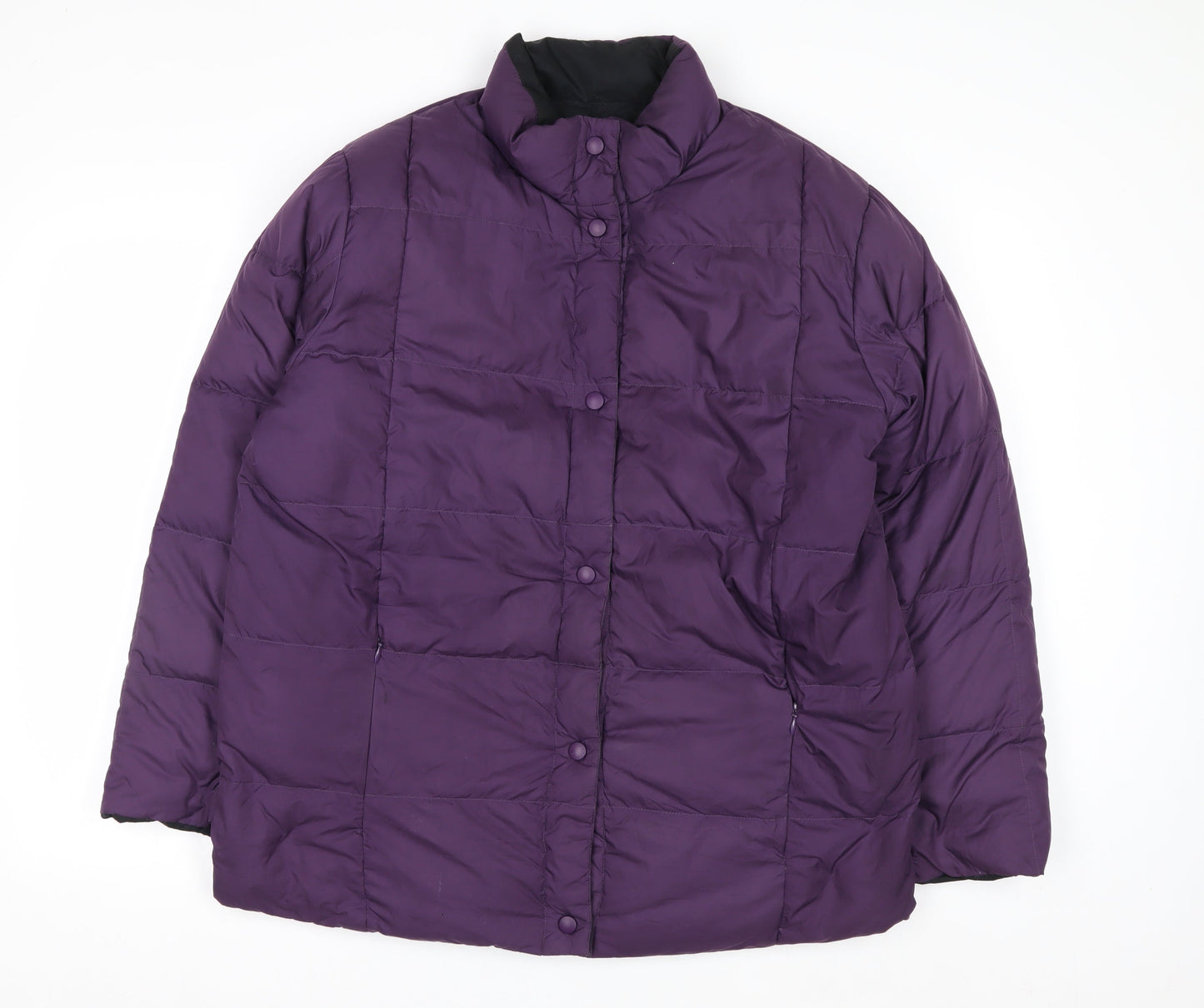 Lands' End Womens Purple Down Puffer Jacket Size 12 Regular Winter Coat