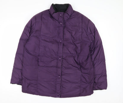 Lands' End Womens Purple Down Puffer Jacket Size 12 Regular Winter Coat