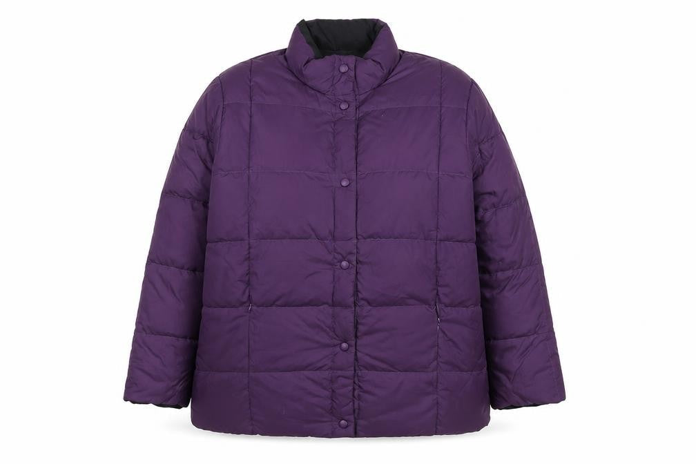 Lands' End Womens Purple Down Puffer Jacket Size 12 Regular Winter Coat