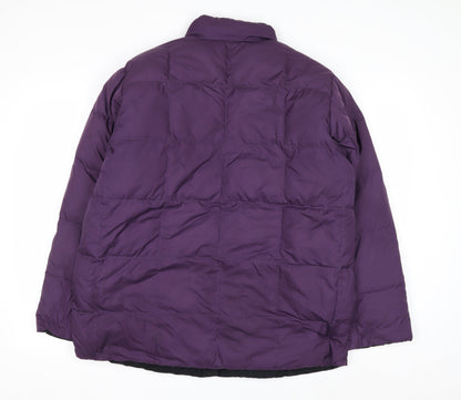 Lands' End Womens Purple Down Puffer Jacket Size 12 Regular Winter Coat
