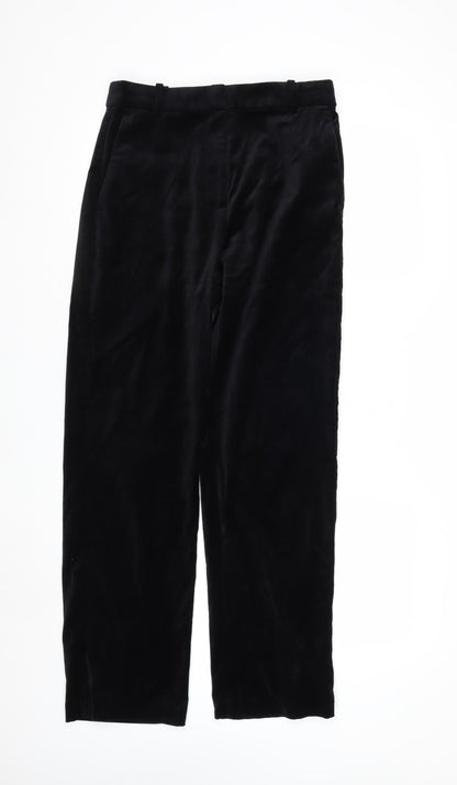 Marks and Spencer Women Black Velvet Trousers Size 10 Regular