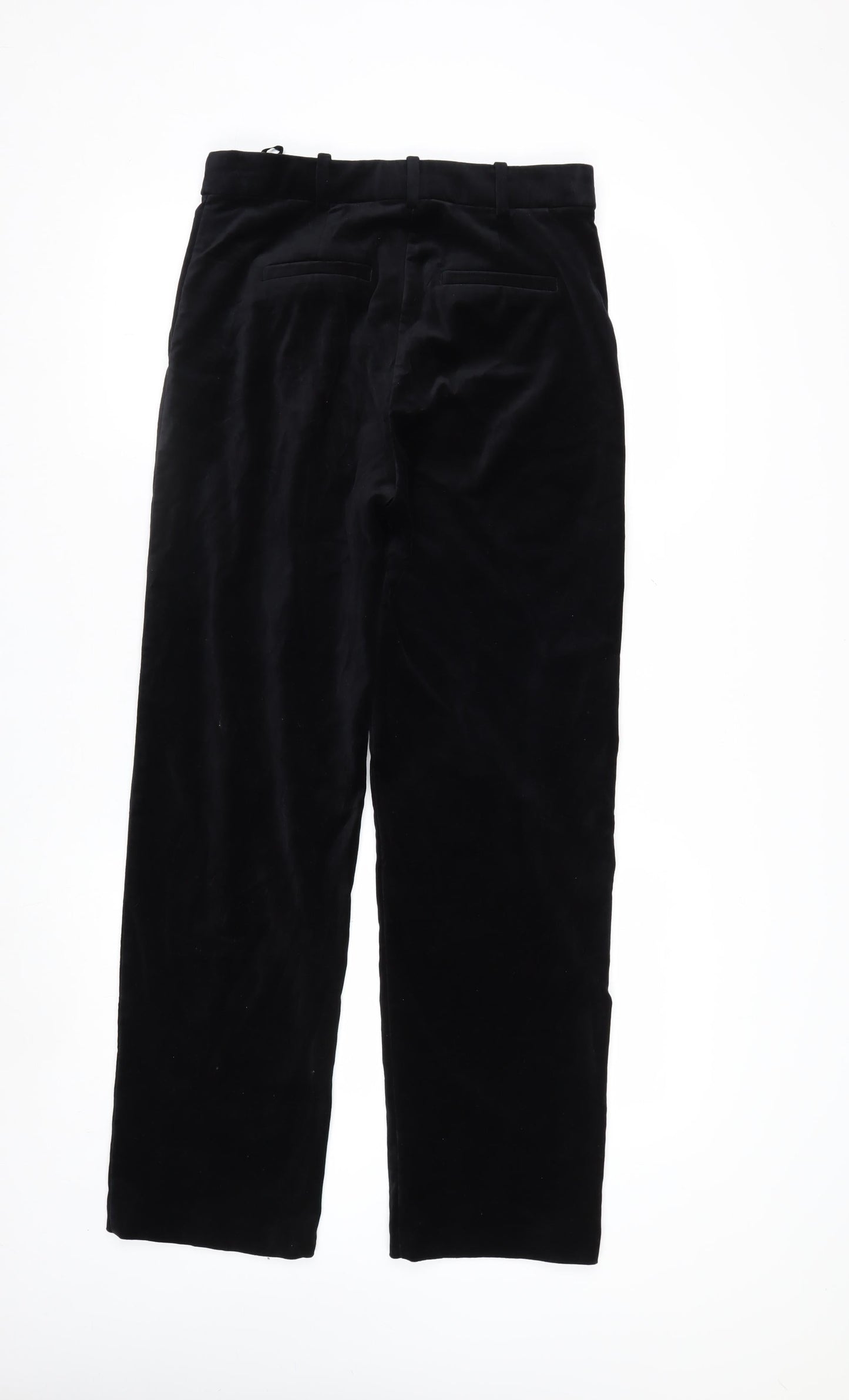 Marks and Spencer Women Black Velvet Trousers Size 10 Regular