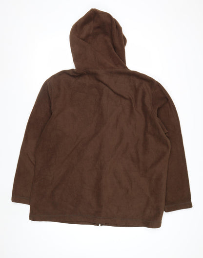 Disney Women Plus Brown Full Zip Fleece Hoodie Winnie the Pooh 3X