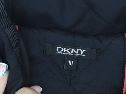 DKNY Women's Black Long Puffer Coat Size 10 Insulated Winter Jacket