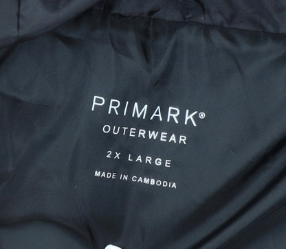 Primark Men's Black 2XL Puffer Hooded Winter Jacket