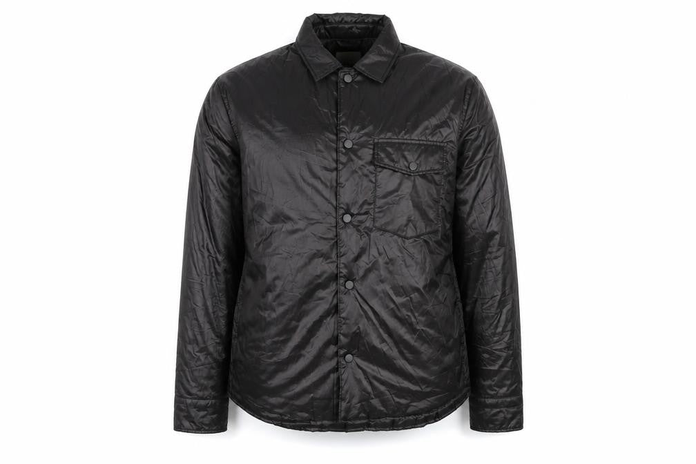 H&M Men's Black M Puffer Jacket Polyester Lightweight Mid-Length