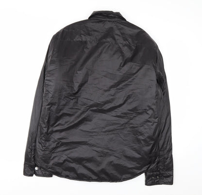 H&M Men's Black M Puffer Jacket Polyester Lightweight Mid-Length