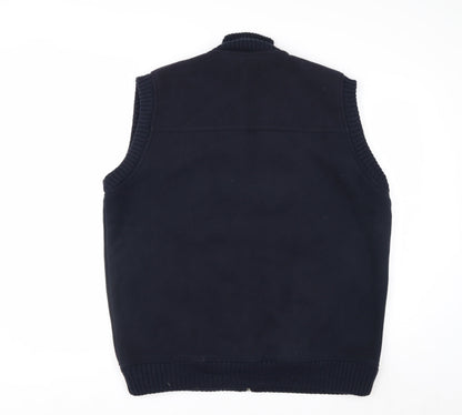 James Pringle Men's Blue Fleece Lined Zip Waistcoat Bodywarmer L