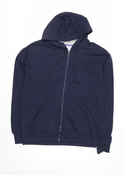 Champion Men's Blue Full Zip Hoodie Size L Sports Fleece