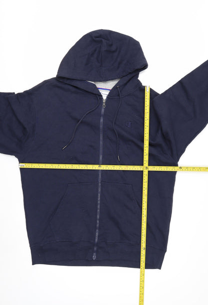 Champion Men's Blue Full Zip Hoodie Size L Sports Fleece