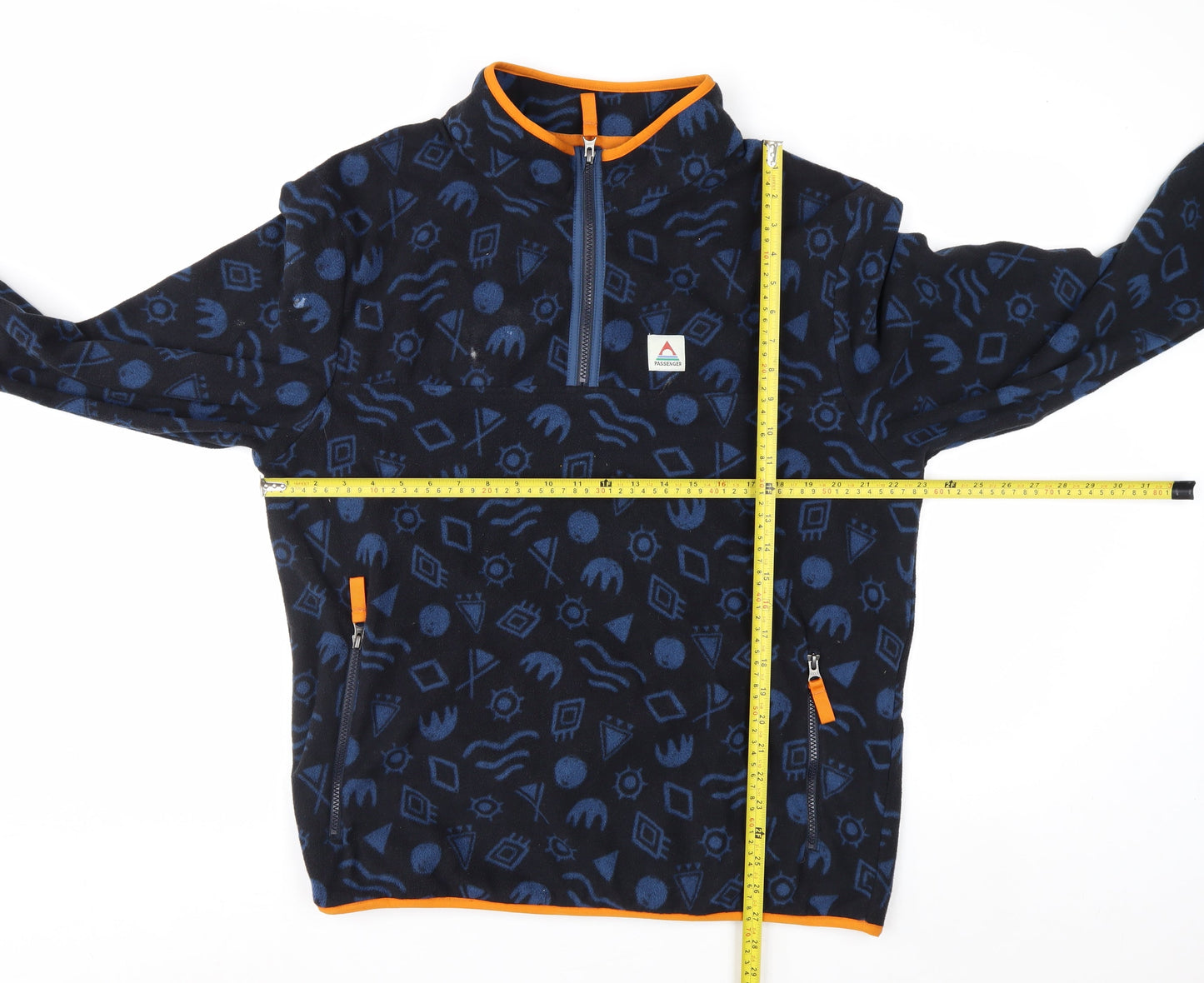 Passenger Men’s Blue Fleece Pullover Sweatshirt XL Outdoor Zip High Neck