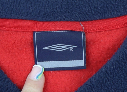 Umbro Men's Blue Red Fleece Pullover Sweatshirt Size M