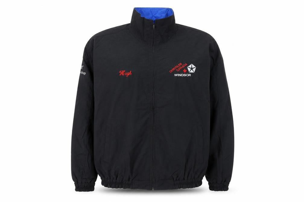 Superior Sportswear Men's Black Windbreaker Jacket L Embroidered Chrysler Windsor