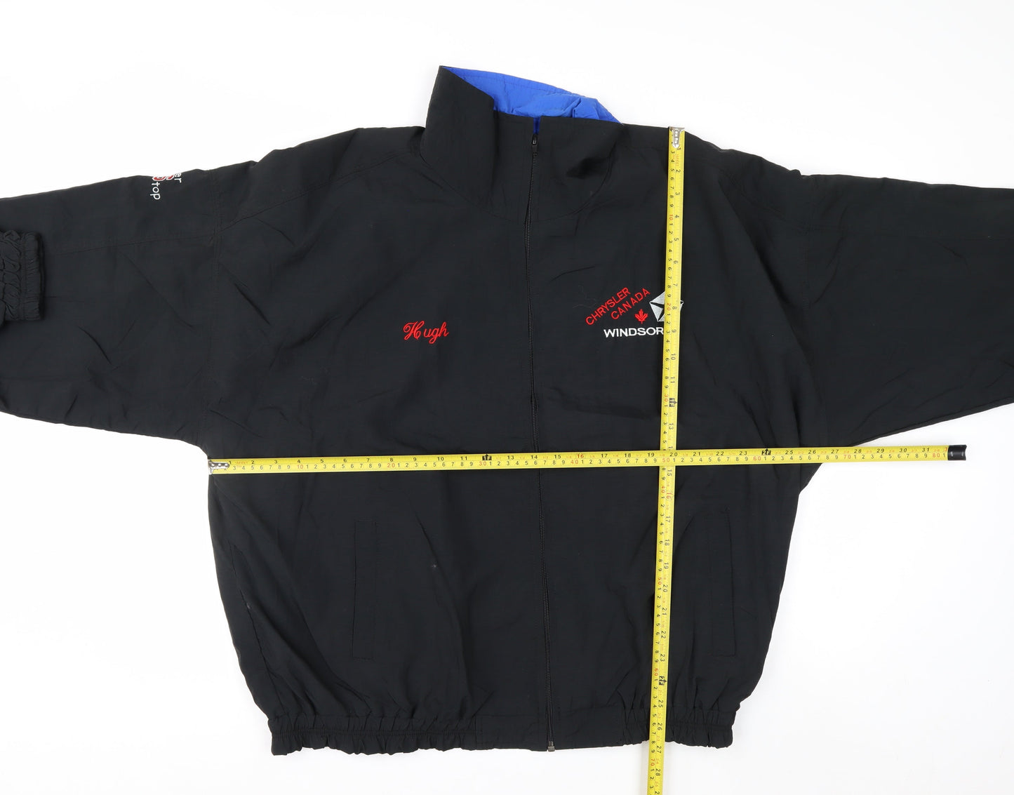 Superior Sportswear Men's Black Windbreaker Jacket L Embroidered Chrysler Windsor