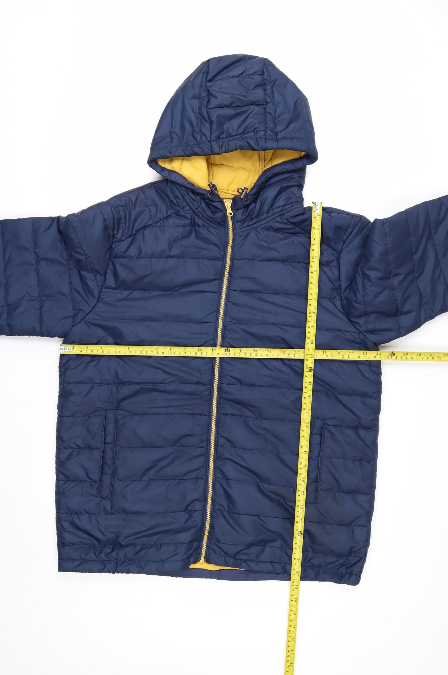 Mountain Ridge Men's Blue Hooded Puffer Jacket M Lined Winter Coat