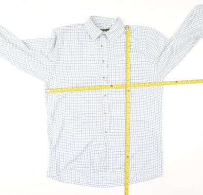 Champion Men's Blue Check Button-Up Long Sleeve Casual Shirt M