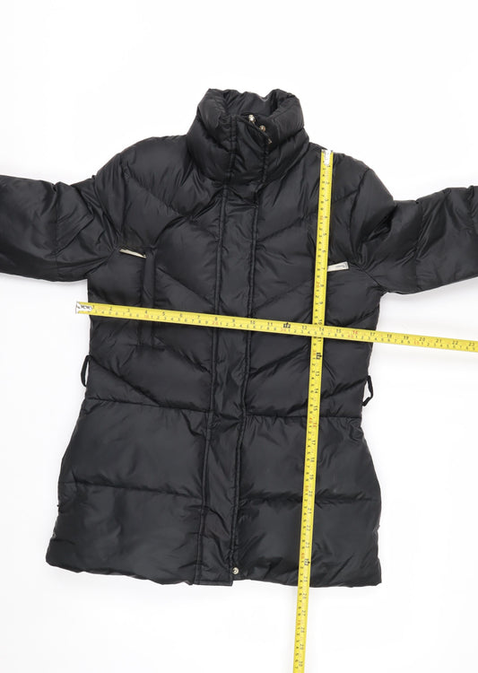 Just Cavalli Women's Black Puffer Jacket Size 12 Mid-Length Winter Coat