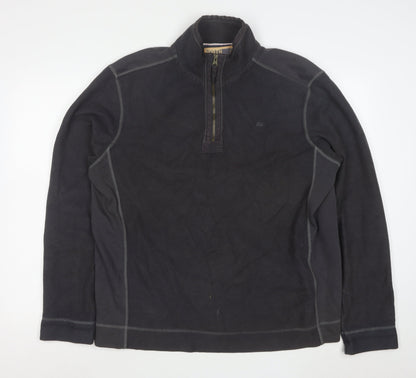 North Coast Men's Black 1/4 Zip Cotton Sweatshirt L
