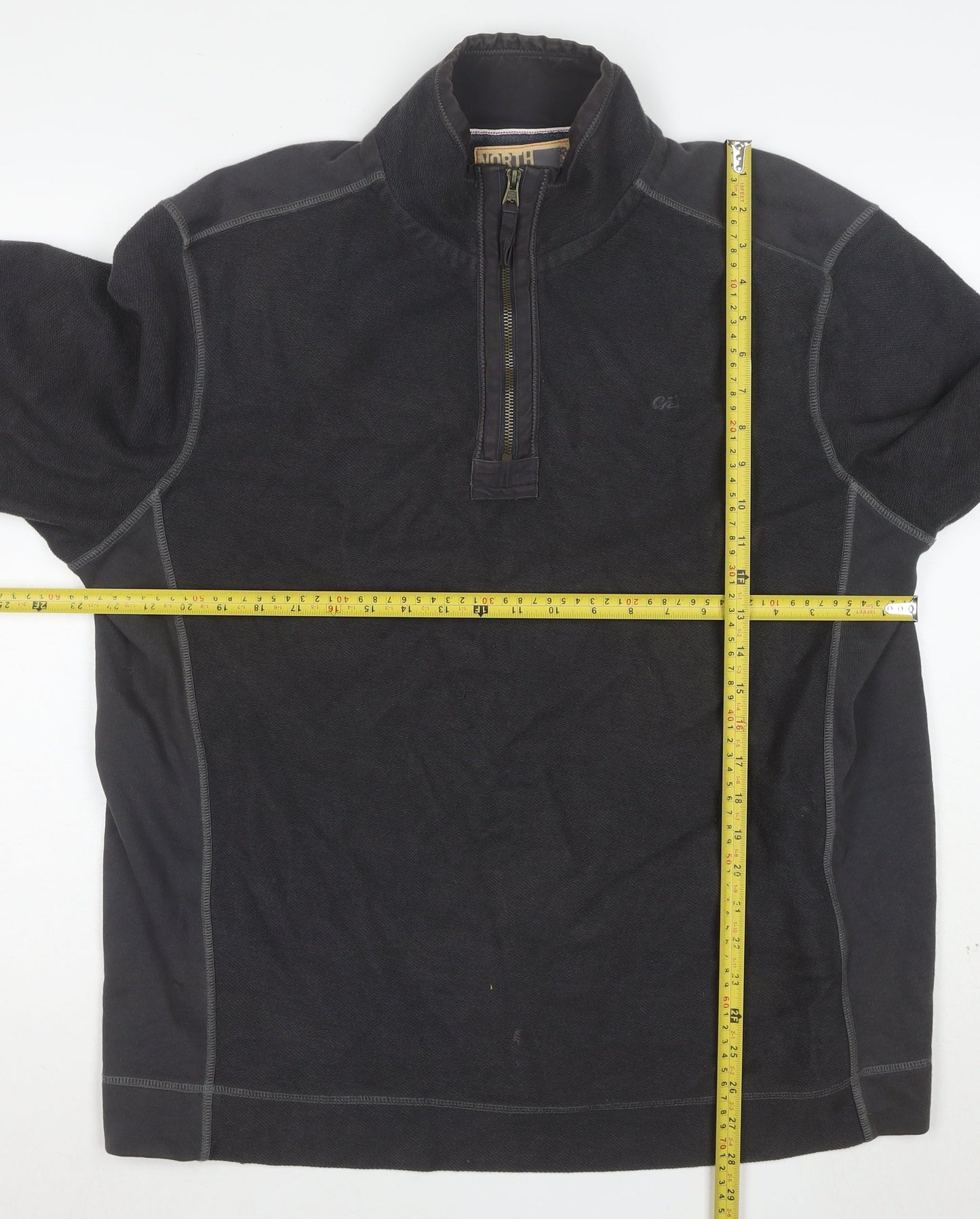 North Coast Men's Black 1/4 Zip Cotton Sweatshirt L