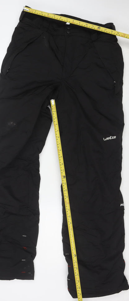 Wedze Men's Black M Ski Snow Pants Insulated Waterproof Trousers