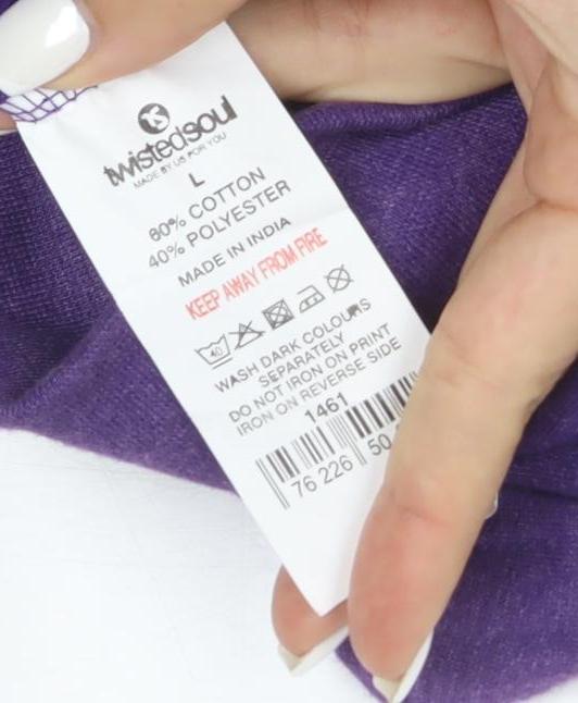Twisted Soul Men's Purple Full Zip Hoodie Size L