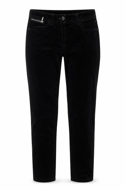 Marks & Spencer Women's Black Velvet Stretch Slim Trousers Size 10