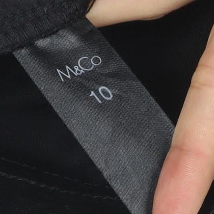 Marks and Spencer Women's Black Velvet Stretch Slim Trousers Size 10