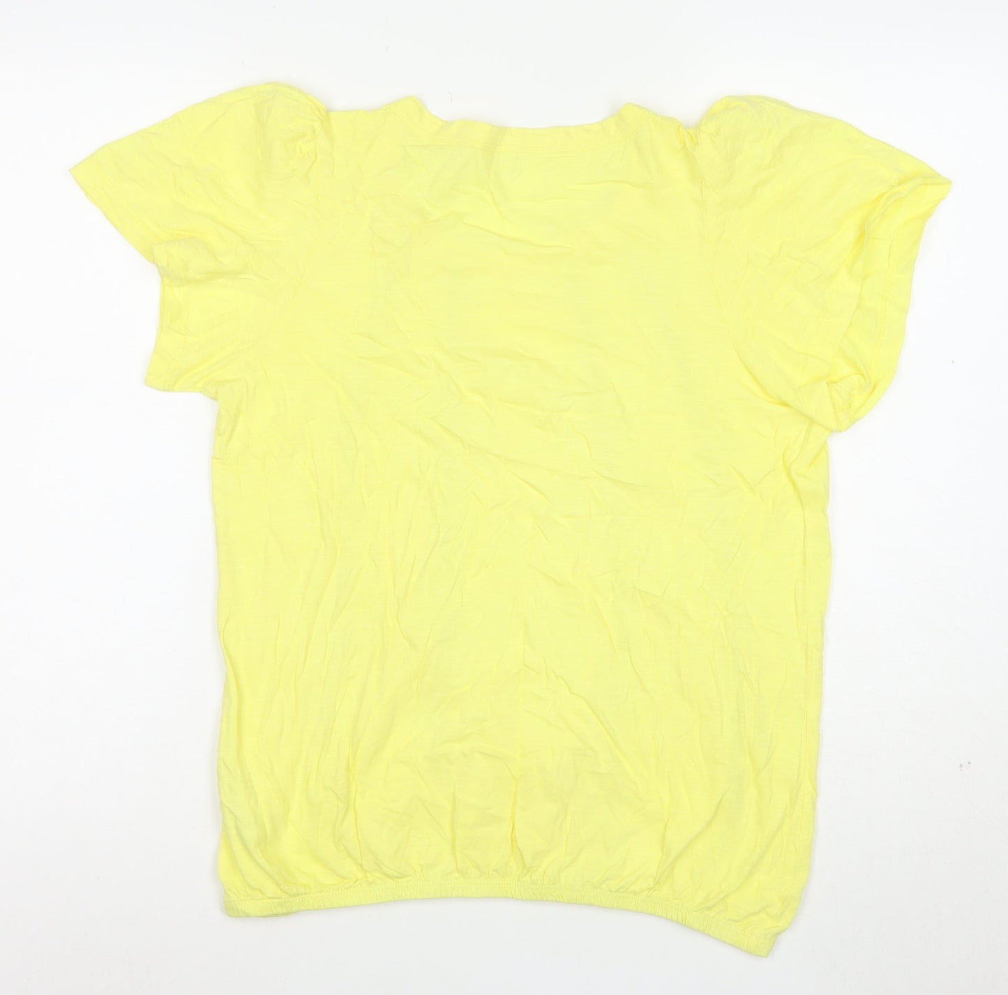 Next Women Yellow Short Sleeve Cotton T-Shirt Size 12