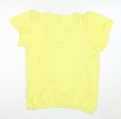 Next Women Yellow Short Sleeve Cotton T-Shirt Size 12