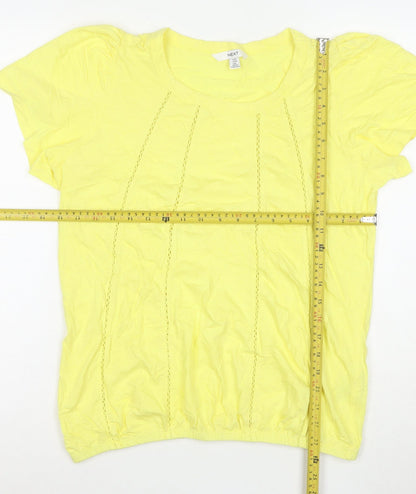 Next Women Yellow Short Sleeve Cotton T-Shirt Size 12