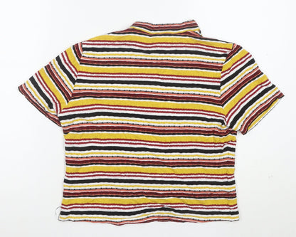 River Island Womens Multicoloured Striped Cropped T-Shirt Size 16
