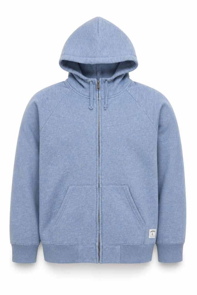 Carhartt Men's Blue Full Zip Hoodie L Cotton Blend Fleece