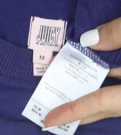 Juicy Couture Women's Blue Pullover Sweatshirt M Logo Casual