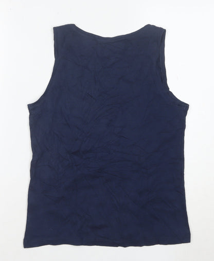 Marks and Spencer Women’s Blue Beaded Cotton Tank Top Size 12