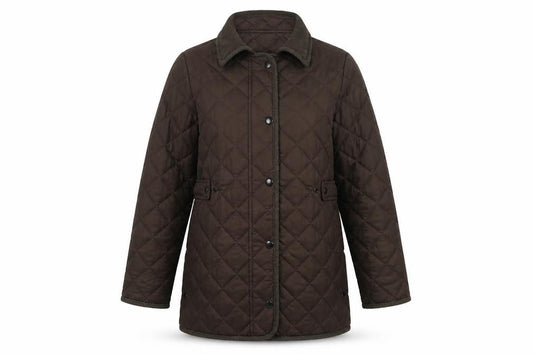 Bronte Women Brown Quilted Mid-Length Outdoor Jacket Size 10