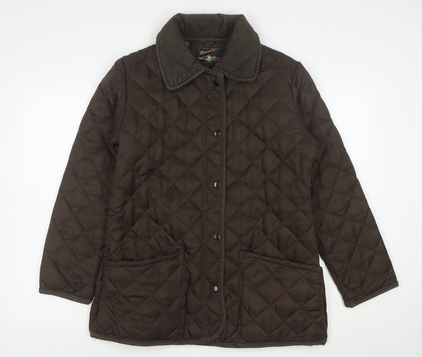 Bronte Women Brown Quilted Mid-Length Outdoor Jacket Size 10