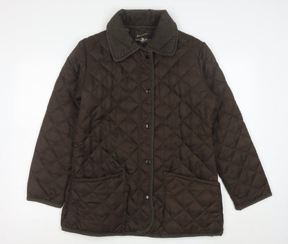 Bronte Women Brown Quilted Mid-Length Outdoor Jacket Size 10