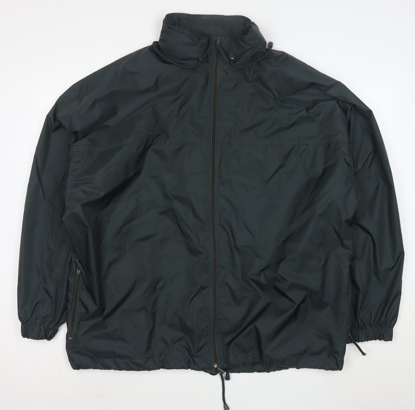 Rodeo Men's Black L Windbreaker Jacket 40in Full Zip Pockets