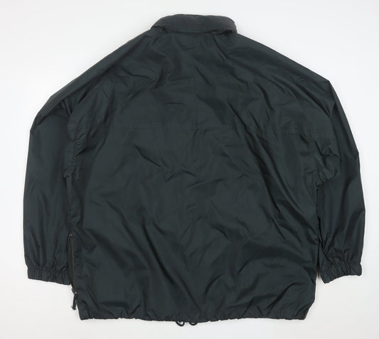 Rodeo Men's Black L Windbreaker Jacket 40in Full Zip Pockets