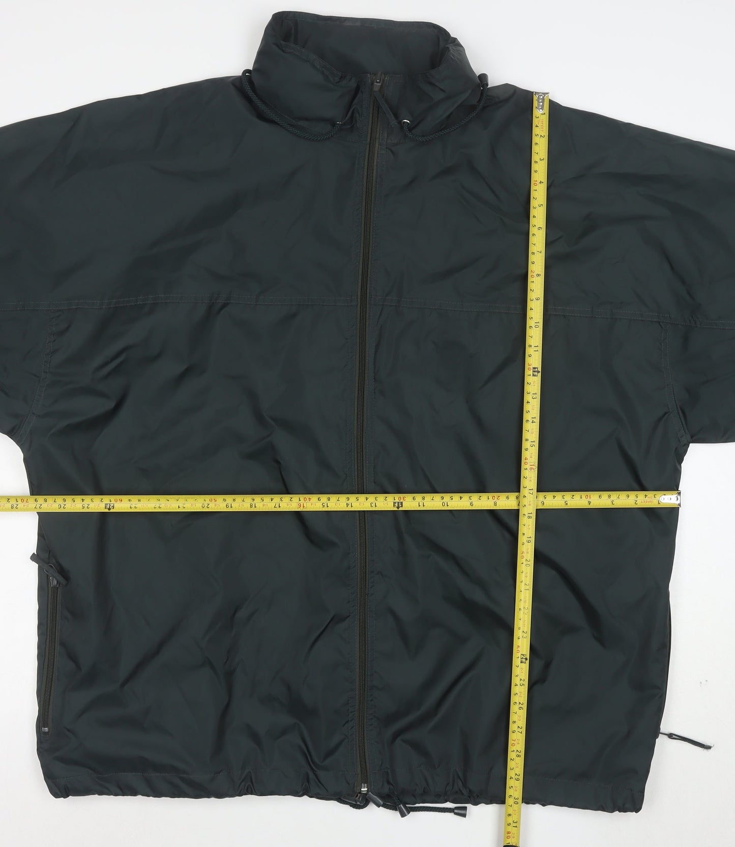 Rodeo Men's Black L Windbreaker Jacket 40in Full Zip Pockets