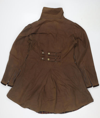 Oxford Blue Classics Women's Brown Waxed Cotton Mid-Length Coat S