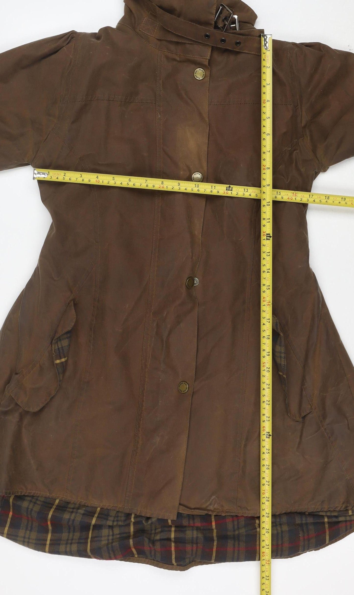 Oxford Blue Classics Women's Brown Waxed Cotton Mid-Length Coat S