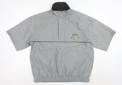 Murray Golf Men's Grey 1/4 Zip Short Sleeve Pullover Windbreaker Sweatshirt Size S