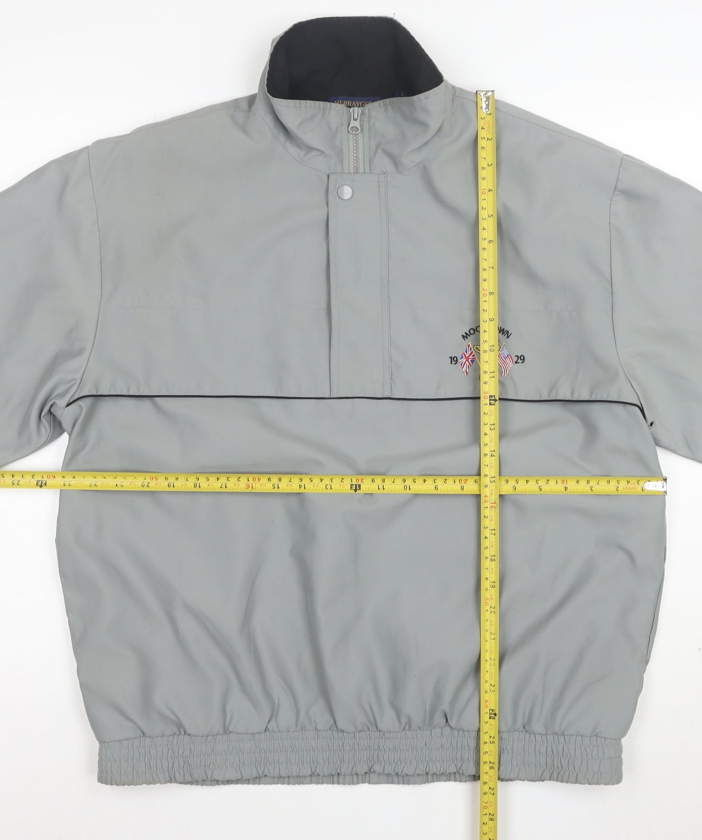 Murray Golf Men's Grey 1/4 Zip Short Sleeve Pullover Windbreaker Sweatshirt Size S