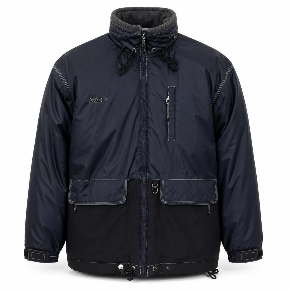 Rodeo Men's Blue 2XL Hooded Parka Jacket Full Zip Windproof