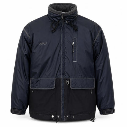 Rodeo Men's Blue 2XL Hooded Parka Jacket Full Zip Windproof