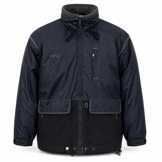 Rodeo Men's Blue 2XL Hooded Parka Jacket Full Zip Windproof